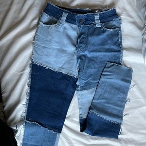 Fashion Nova patchwork denim jeans